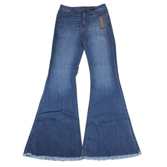 NWT JUST BLACK The Classic Bell Bottom Jean Size 30 Dark Denim - Picture 3 of 8